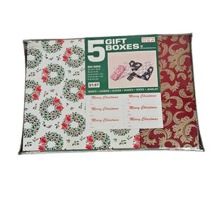 NWT Vintage Little Rock Packaging Co Christmas Gift‎ Box Set of 5